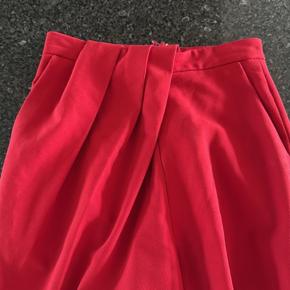 House Of CB London Red Drape Front Cosima High Waist Trousers - Picture 6 of 9